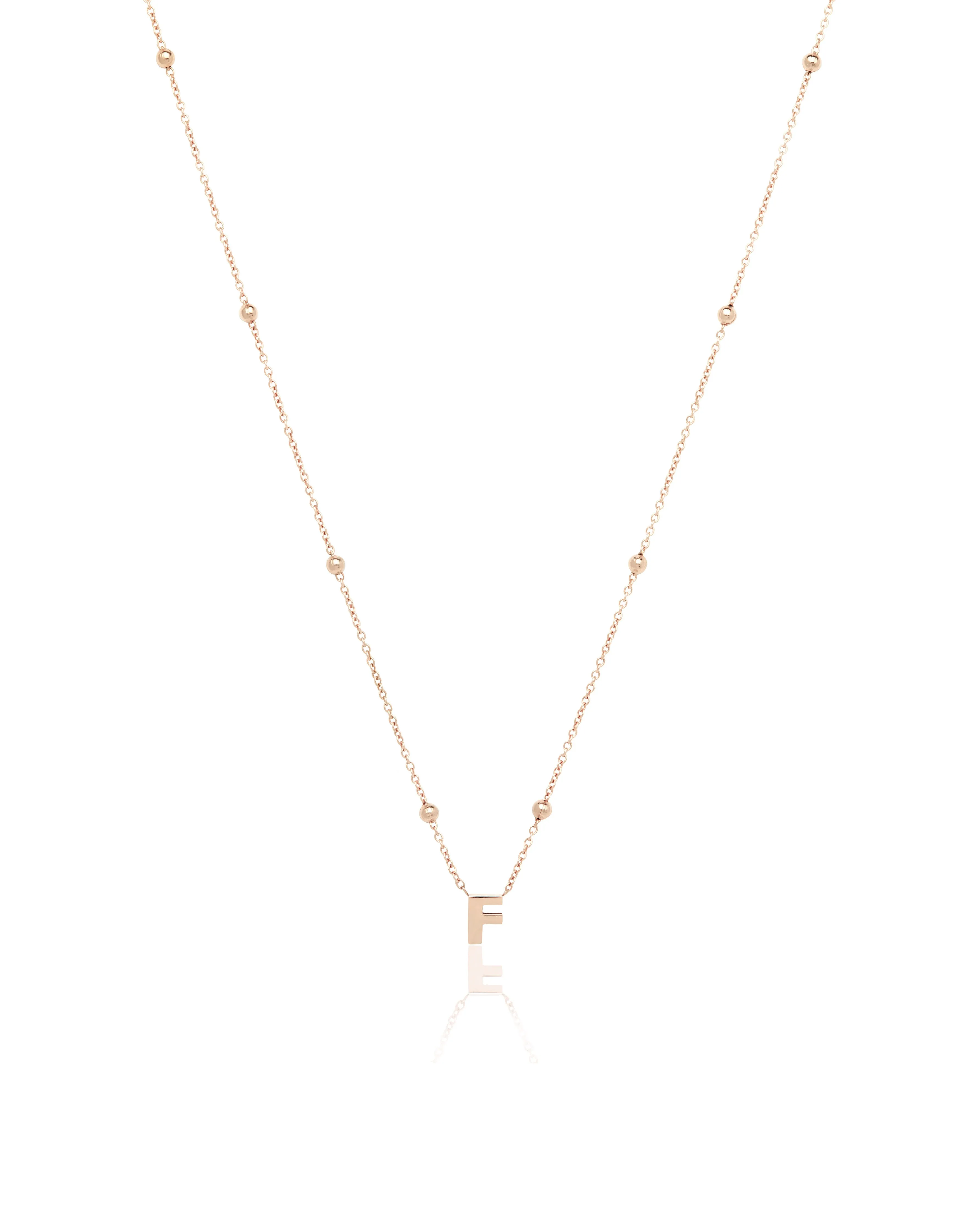 Mini Letter Sphere Chain Necklace (Rose Gold) sold by Abbott Lyon