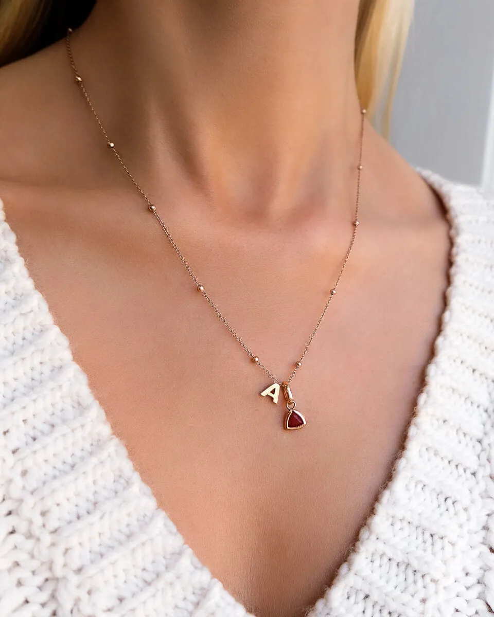 Mini Letter Sphere Chain Necklace (Rose Gold) sold by Abbott Lyon product image thumbnail 3