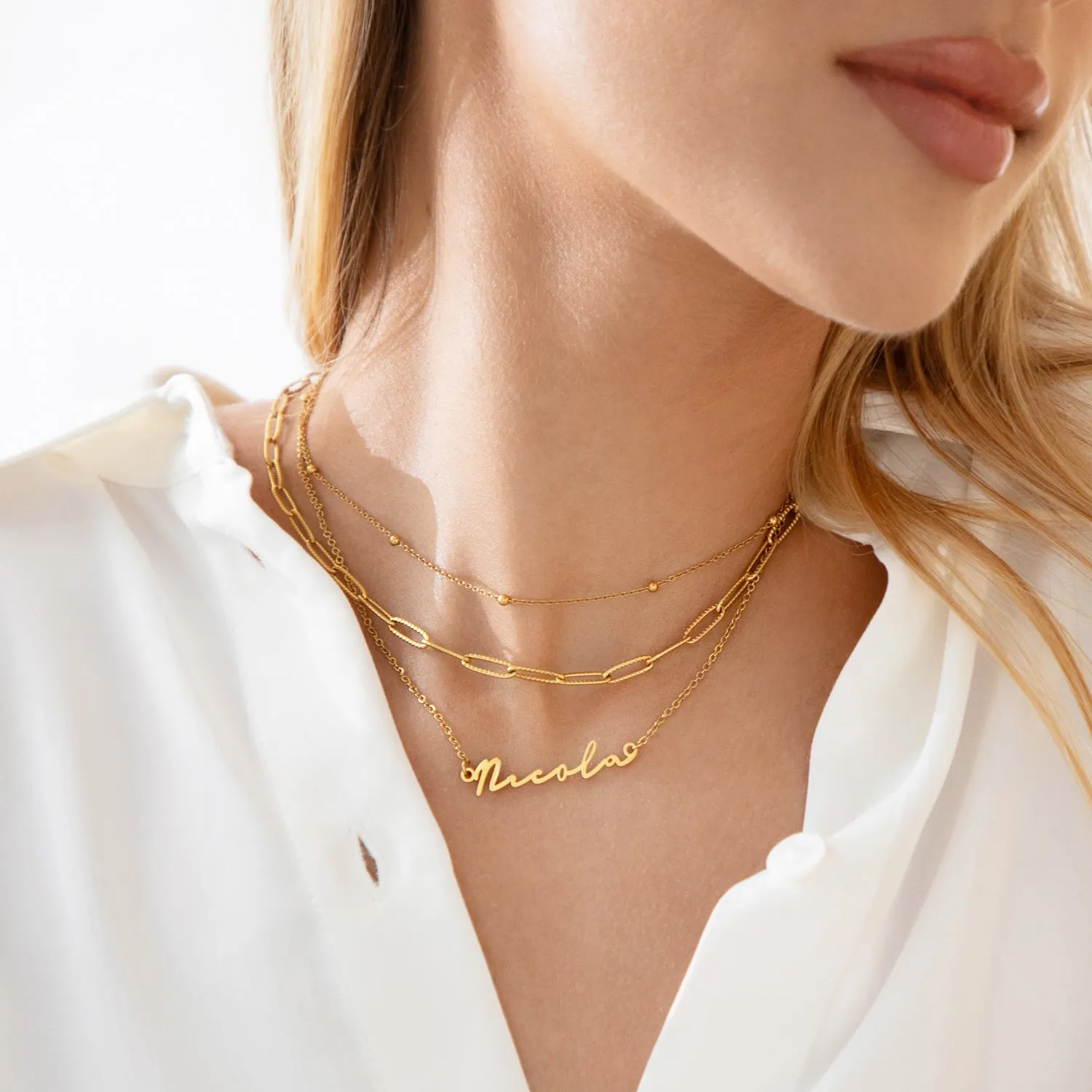 Paperclip Chain Necklace (Gold) sold by Abbott Lyon product image thumbnail 2
