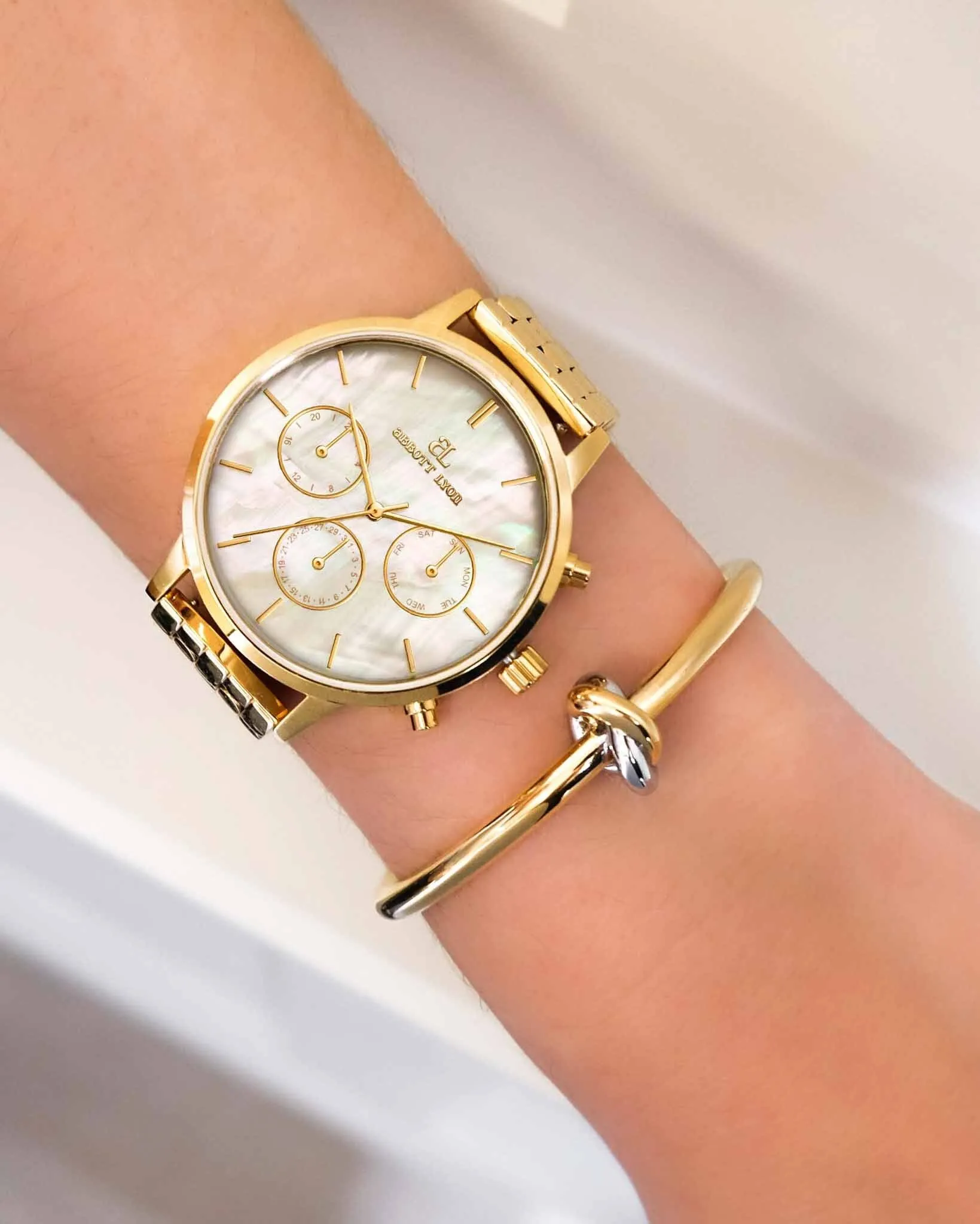 Knot Bangle (Gold/Silver) sold by Abbott Lyon product image thumbnail 2