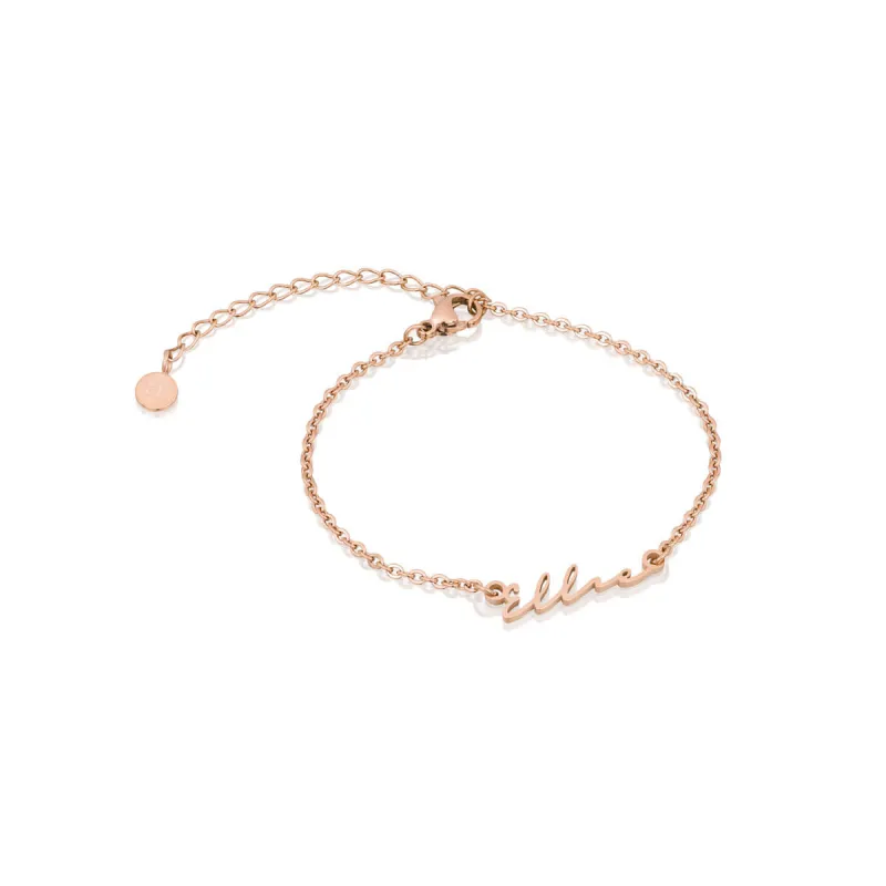 Mini Signature Name Bracelet (Rose Gold) sold by Abbott Lyon