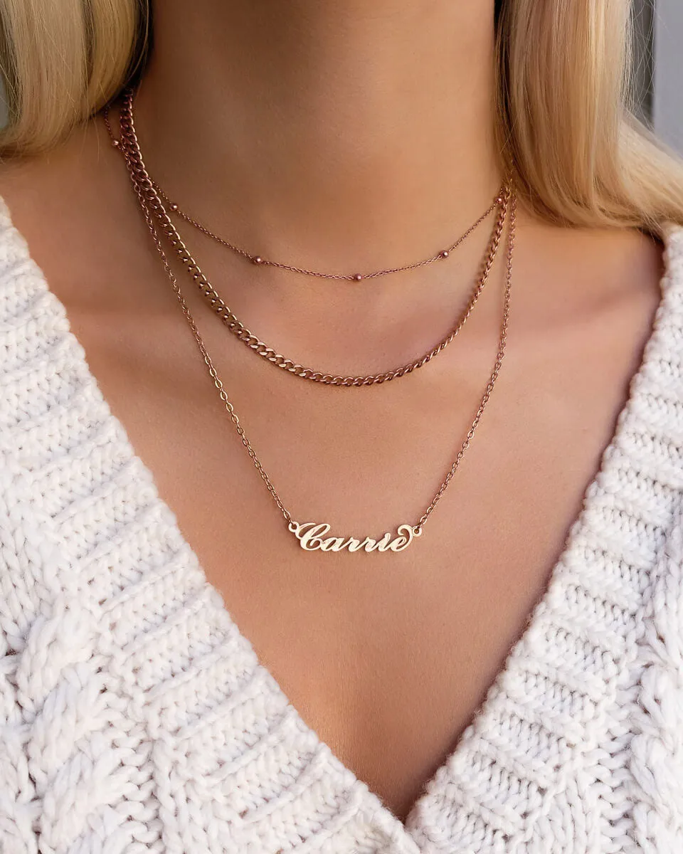 Carrie Name Necklace (Rose Gold) sold by Abbott Lyon product image thumbnail 4