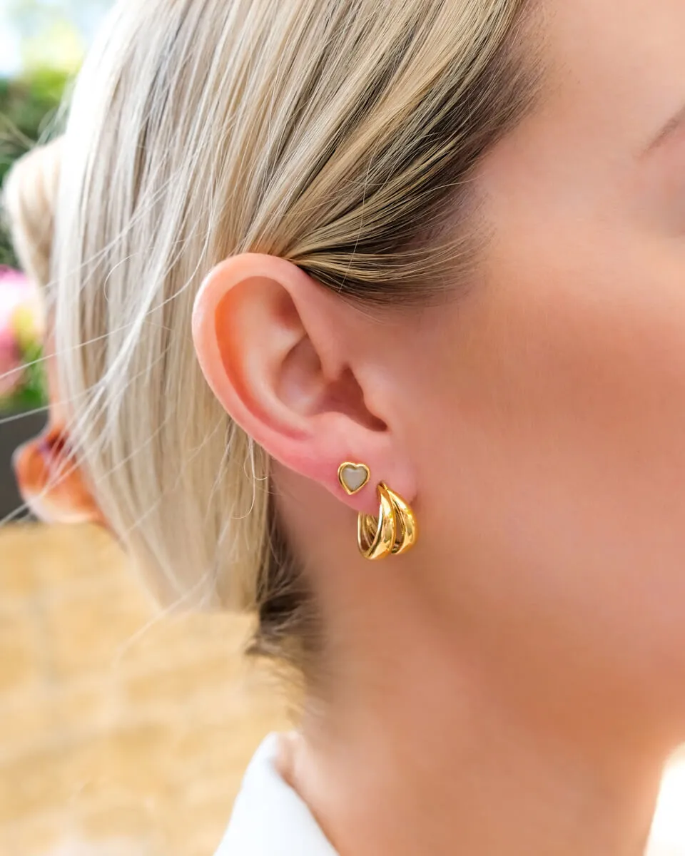 Mini Heart Birthstone Stud Earrings (Gold) sold by Abbott Lyon product image thumbnail 4