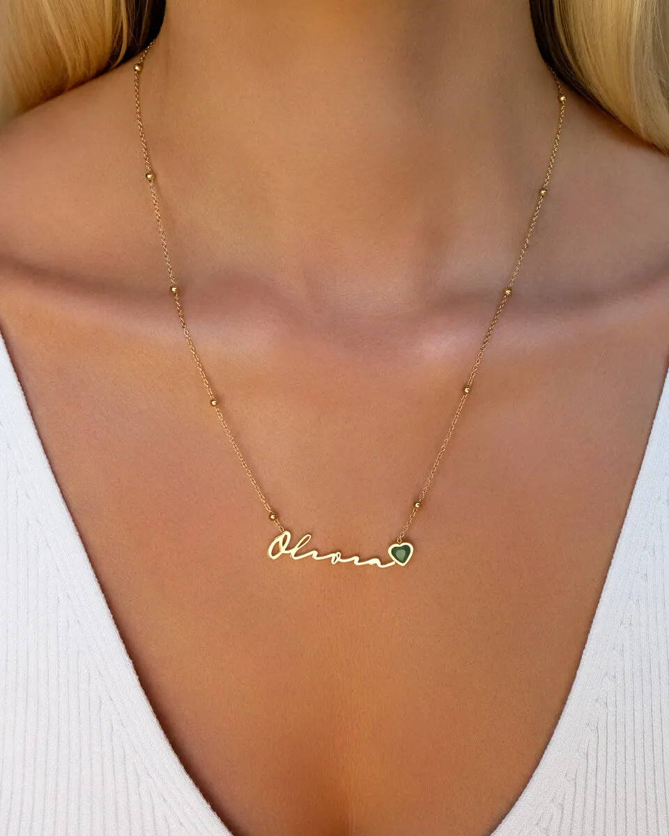 Birthstone Signature Name Necklace (Gold) sold by Abbott Lyon product image thumbnail 4