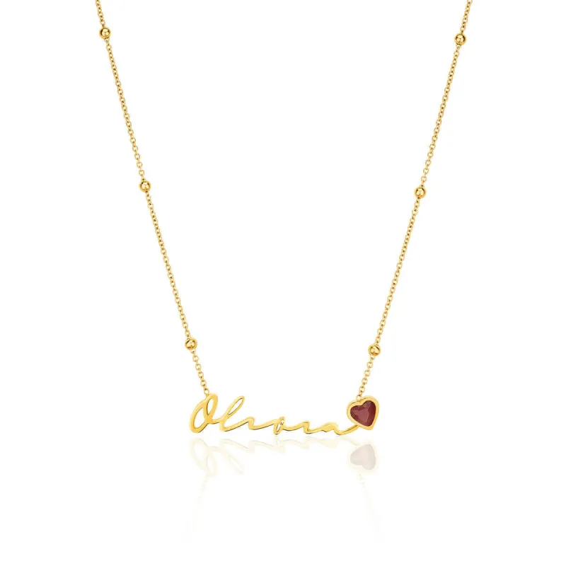 Birthstone Signature Name Necklace (Gold) sold by Abbott Lyon