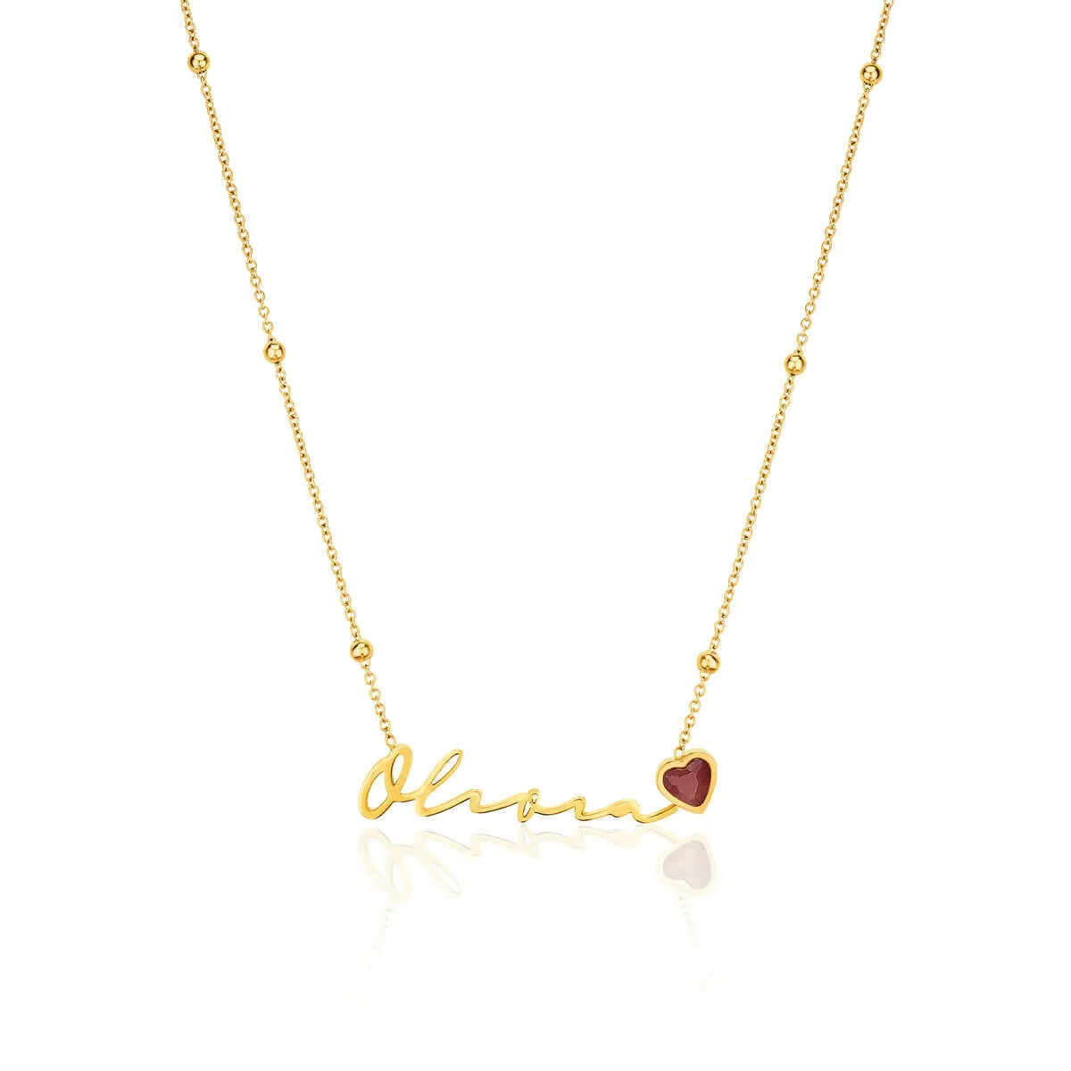 Birthstone Signature Name Necklace (Gold) sold by Abbott Lyon