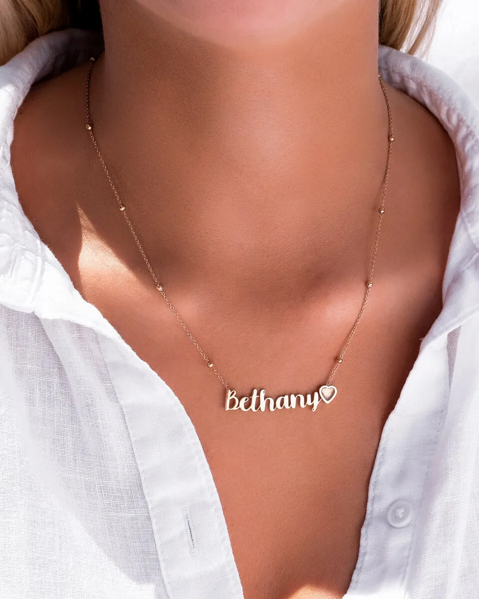 Birthstone Name Necklace (Rose Gold) sold by Abbott Lyon product image thumbnail 2