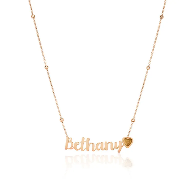 Birthstone Name Necklace (Rose Gold) sold by Abbott Lyon