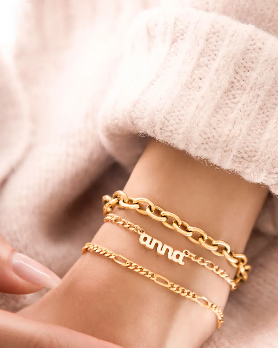 Small Figaro Chain Bracelet (Gold) sold by Abbott Lyon product image thumbnail 2