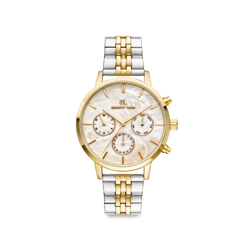 Two Tone Pearl Link Nueva 40 Watch made by Abbott Lyon