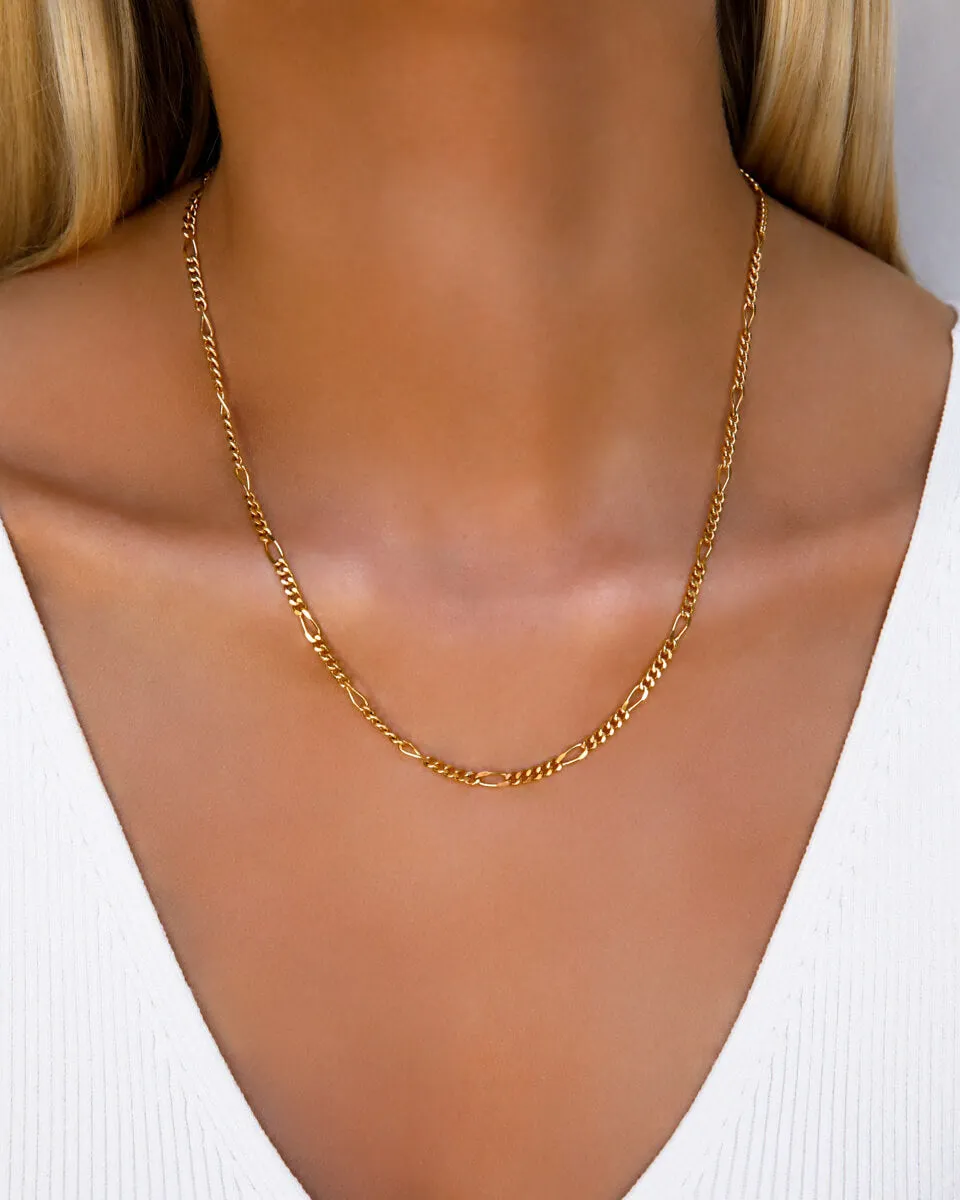 Small Figaro Chain Necklace (Gold) sold by Abbott Lyon product image thumbnail 2