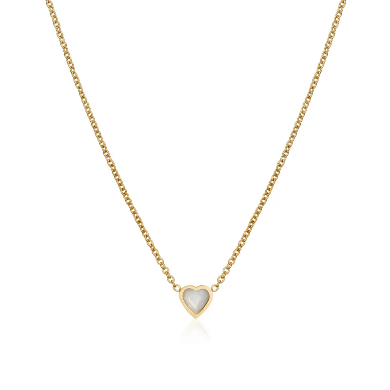 Mini Heart Birthstone Necklace (Gold) sold by Abbott Lyon