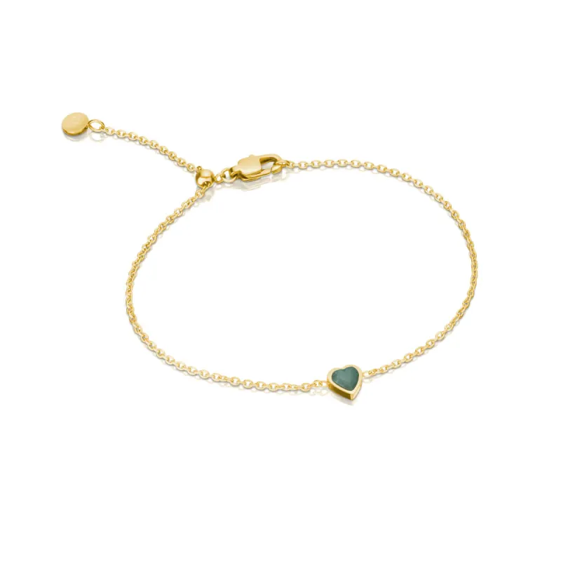 Mini Heart Birthstone Bracelet (Gold) sold by Abbott Lyon