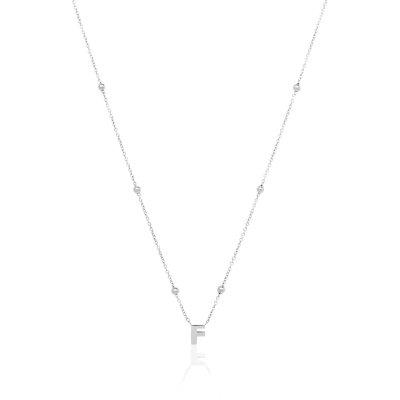 Mini Letter Sphere Chain Necklace (Silver) sold by Abbott Lyon