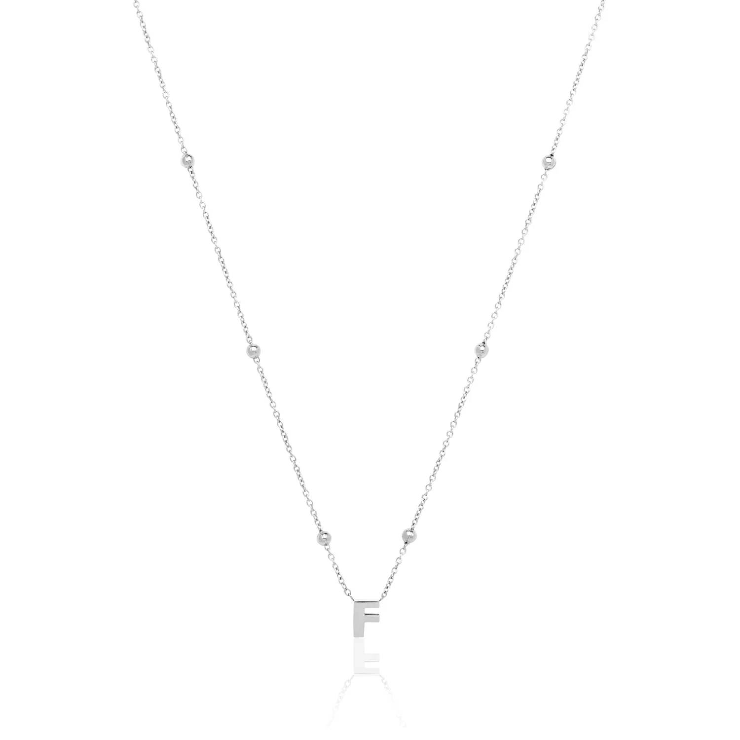 Mini Letter Sphere Chain Necklace (Silver) sold by Abbott Lyon
