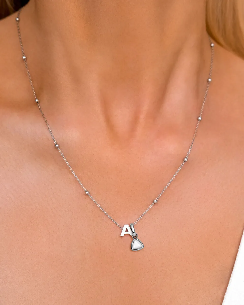 Mini Letter Sphere Chain Necklace (Silver) sold by Abbott Lyon product image thumbnail 3