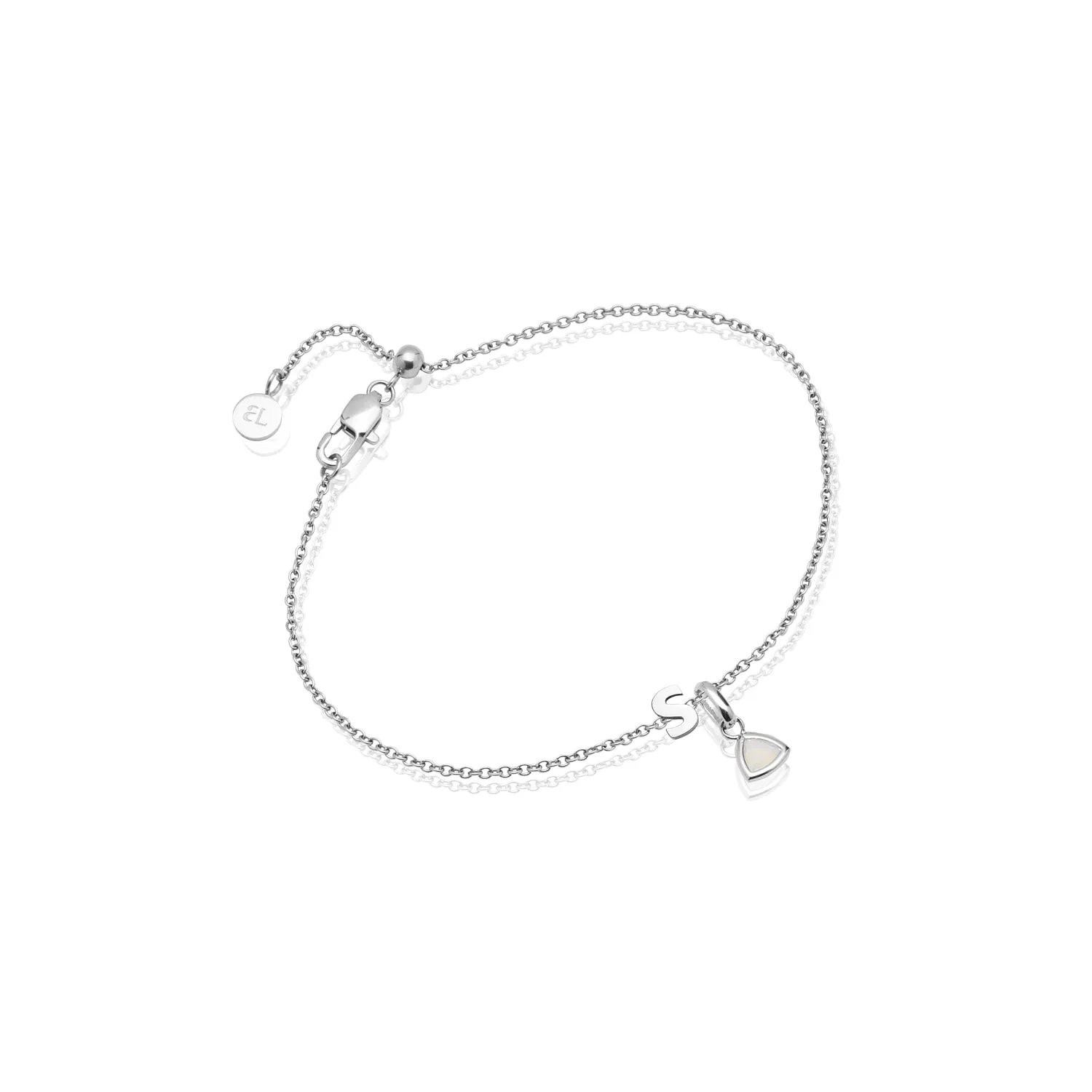 Birthstone & Made Mine Letter Bracelet (Silver) sold by Abbott Lyon