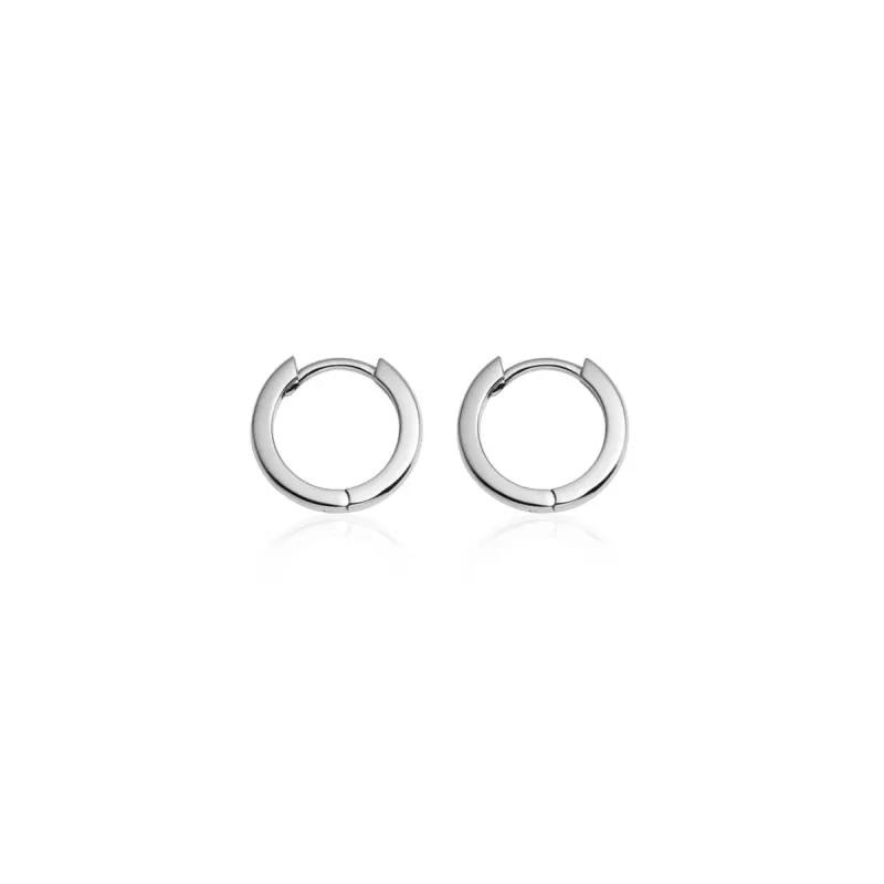 Sterling Silver Huggie Hoop Earrings (Silver) sold by Abbott Lyon