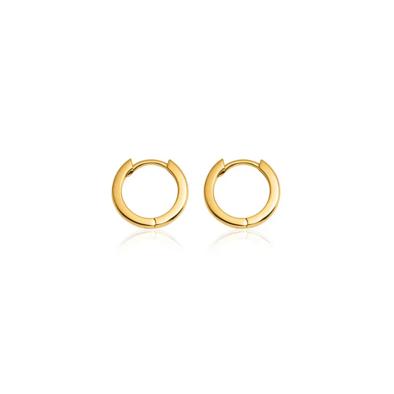 Sterling Silver Huggie Hoop Earrings (Gold) sold by Abbott Lyon