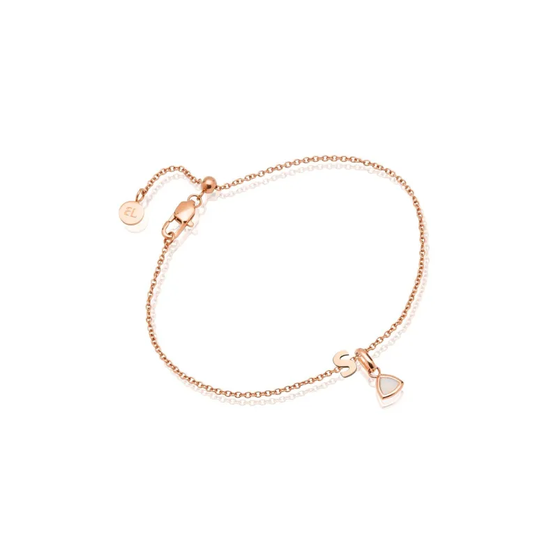 Birthstone & Made Mine Letter Bracelet (Rose Gold) sold by Abbott Lyon