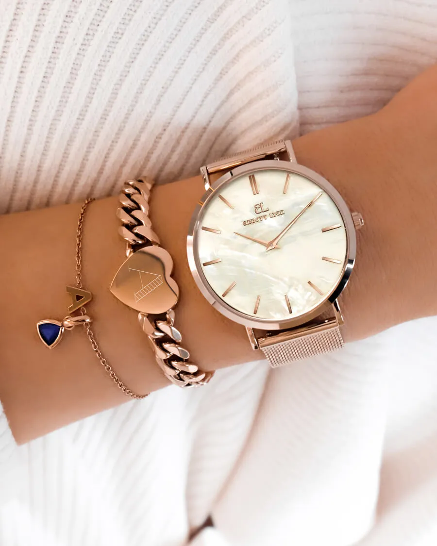 Birthstone & Made Mine Letter Bracelet (Rose Gold) sold by Abbott Lyon product image thumbnail 3