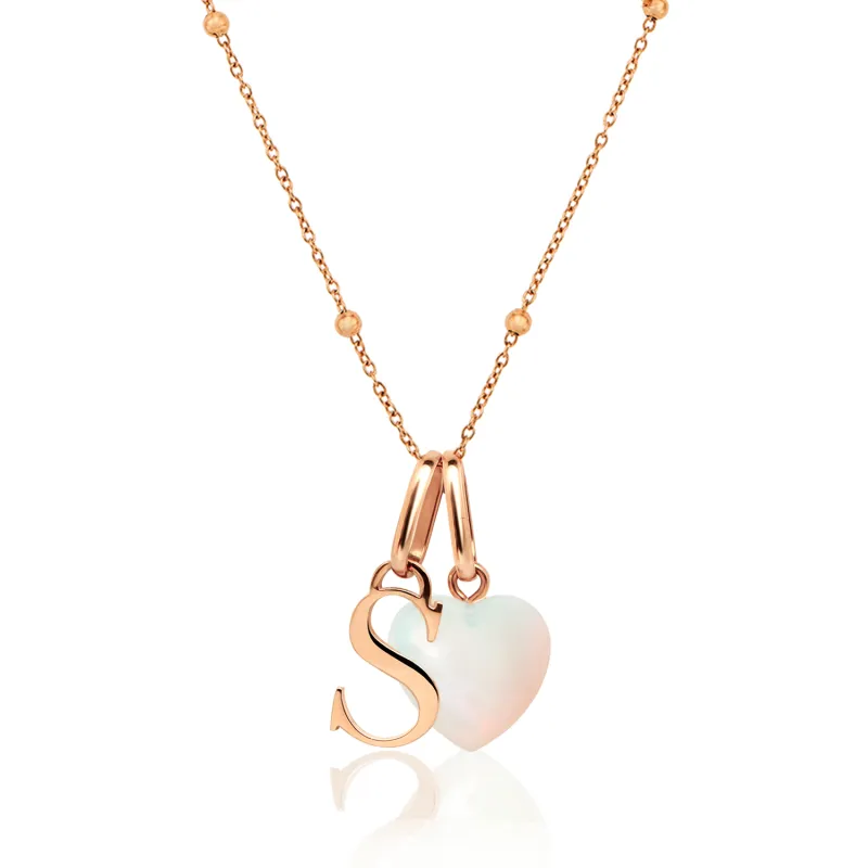 Personalised Initial & Birthstone Necklace (Rose Gold) sold by Abbott Lyon