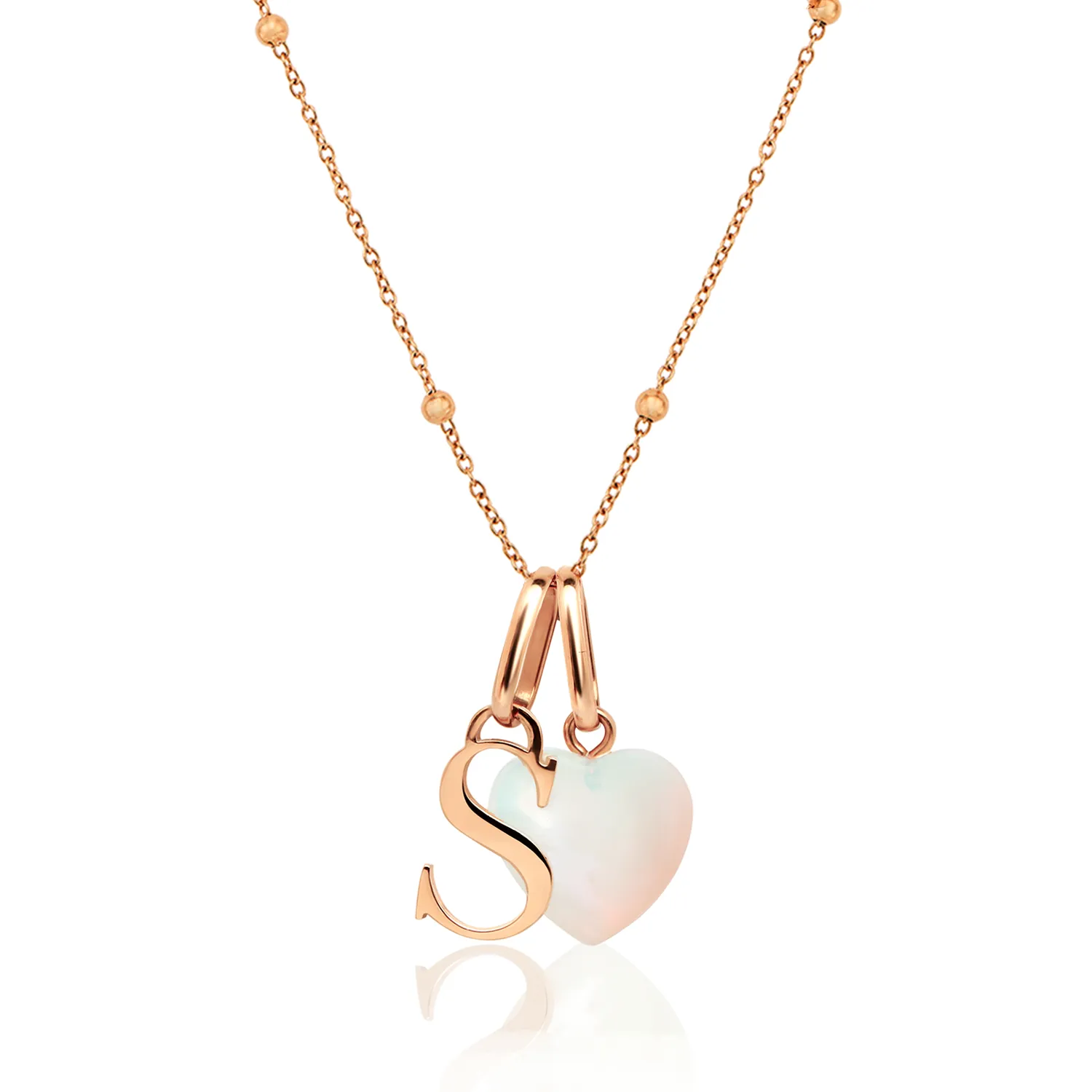 Personalised Initial & Birthstone Necklace (Rose Gold) sold by Abbott Lyon