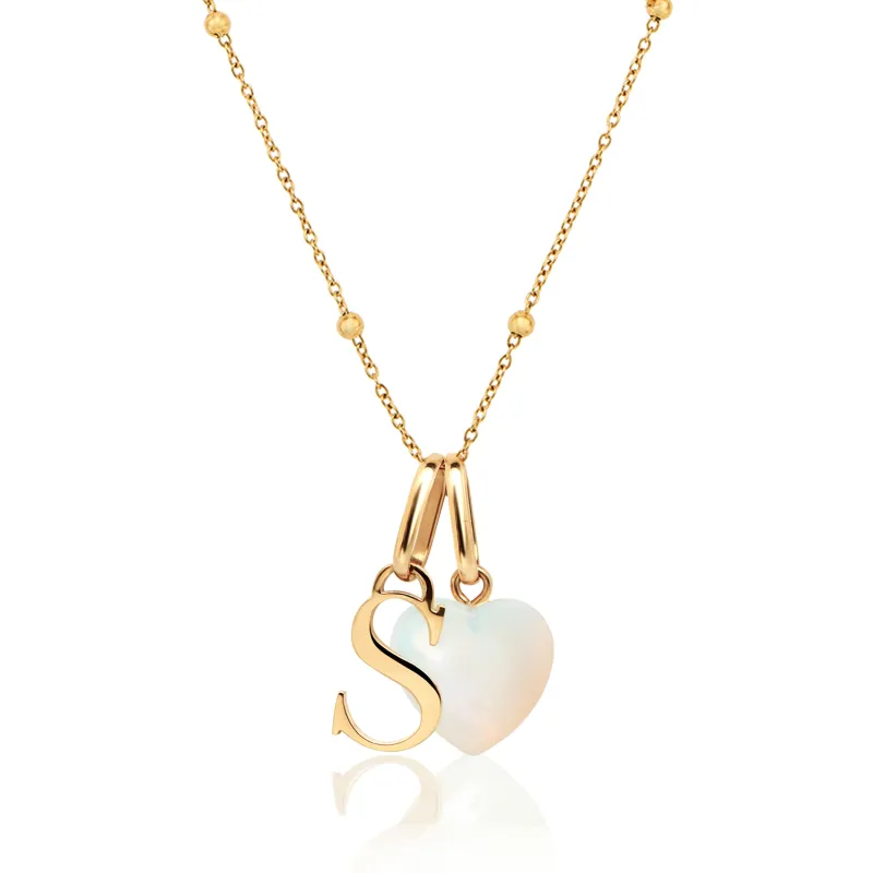 Personalised Initial & Birthstone Necklace (Gold) sold by Abbott Lyon