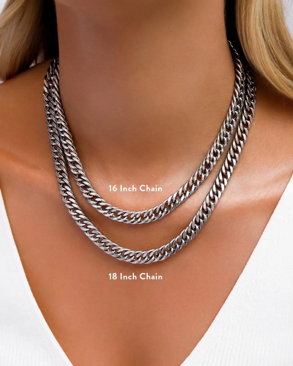 Heart Curb Chain Necklace (Silver) sold by Abbott Lyon product image thumbnail 5