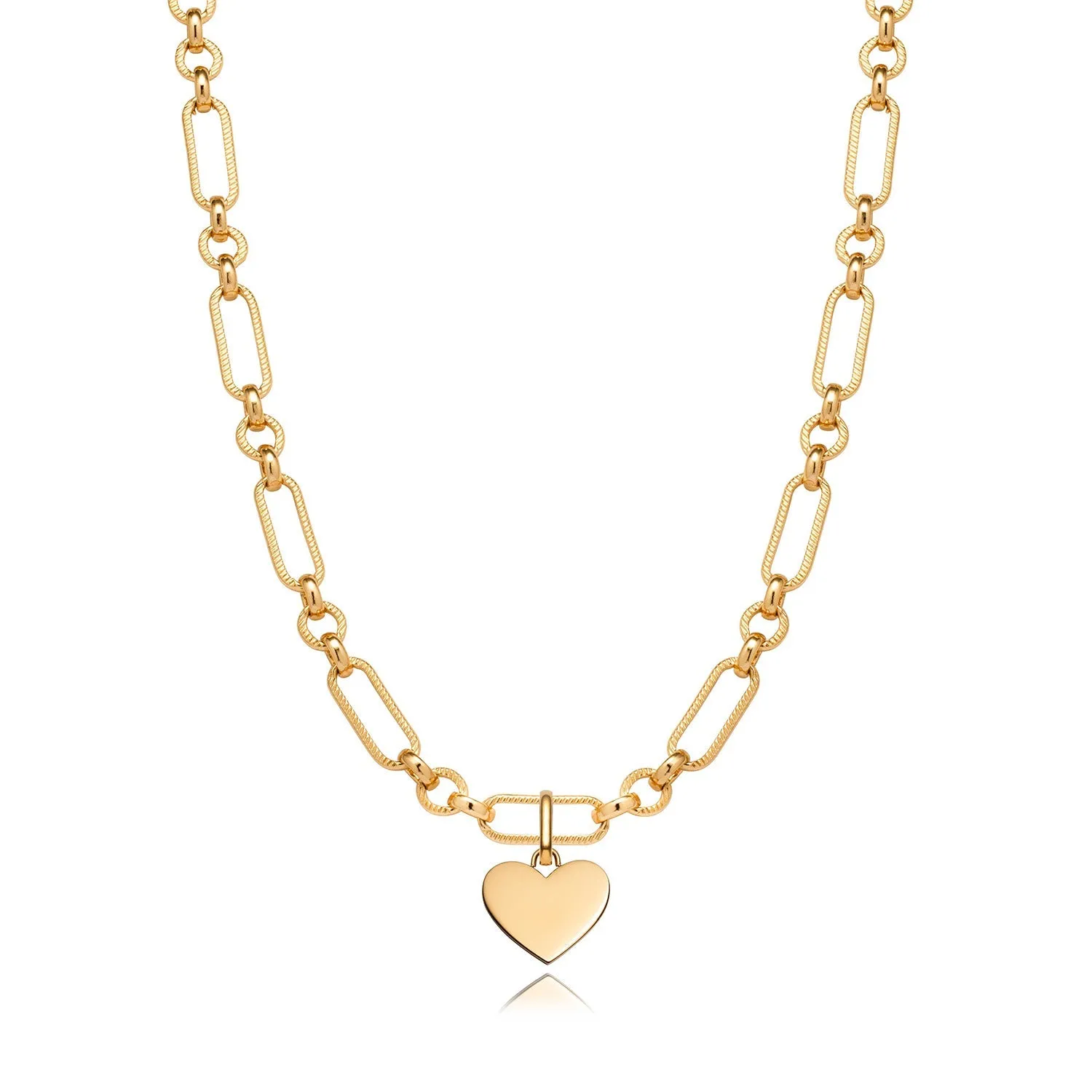 Heart Figaro Chain Necklace (Gold) sold by Abbott Lyon product image thumbnail 5