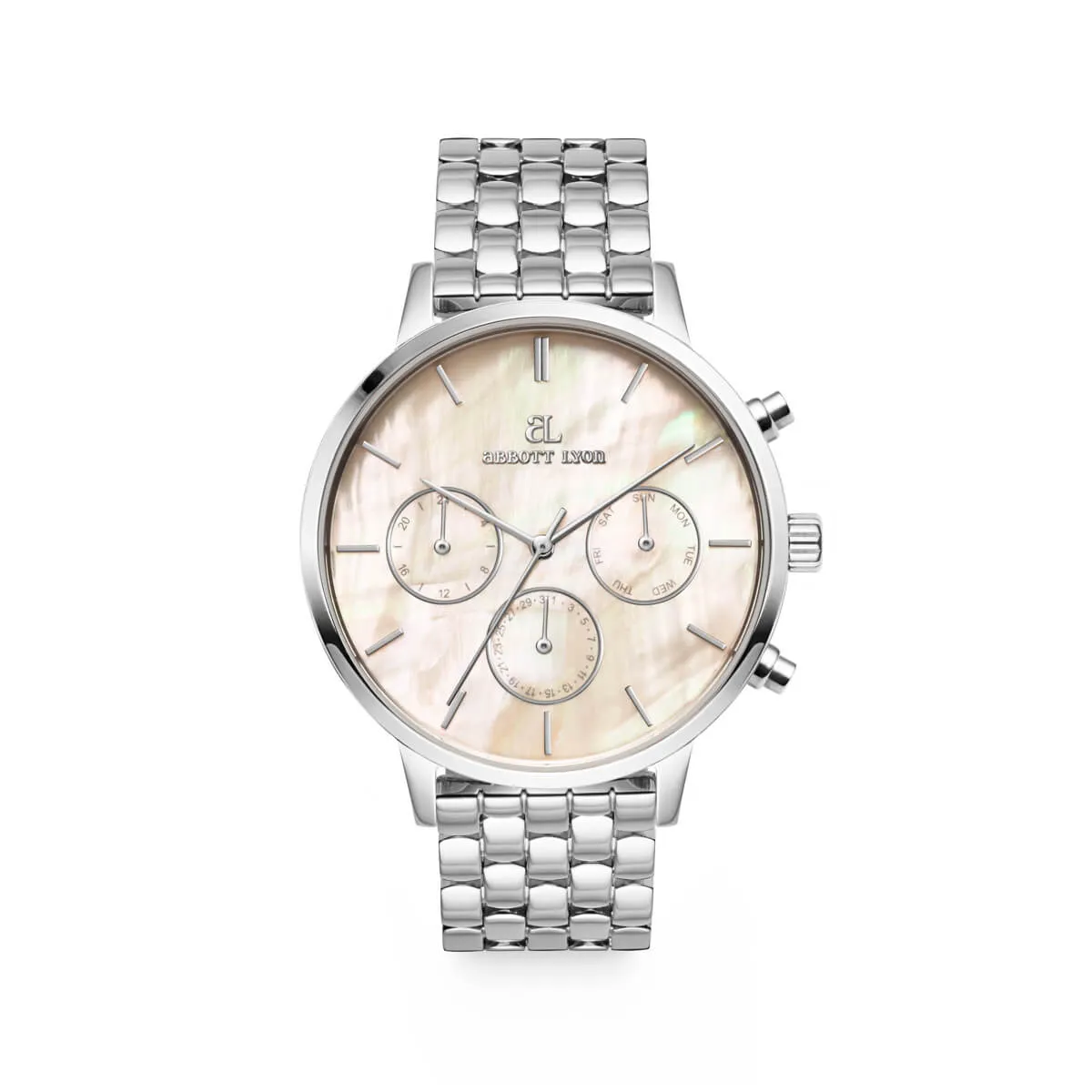 Silver Pearl Link Nueva 40 Watch sold by Abbott Lyon