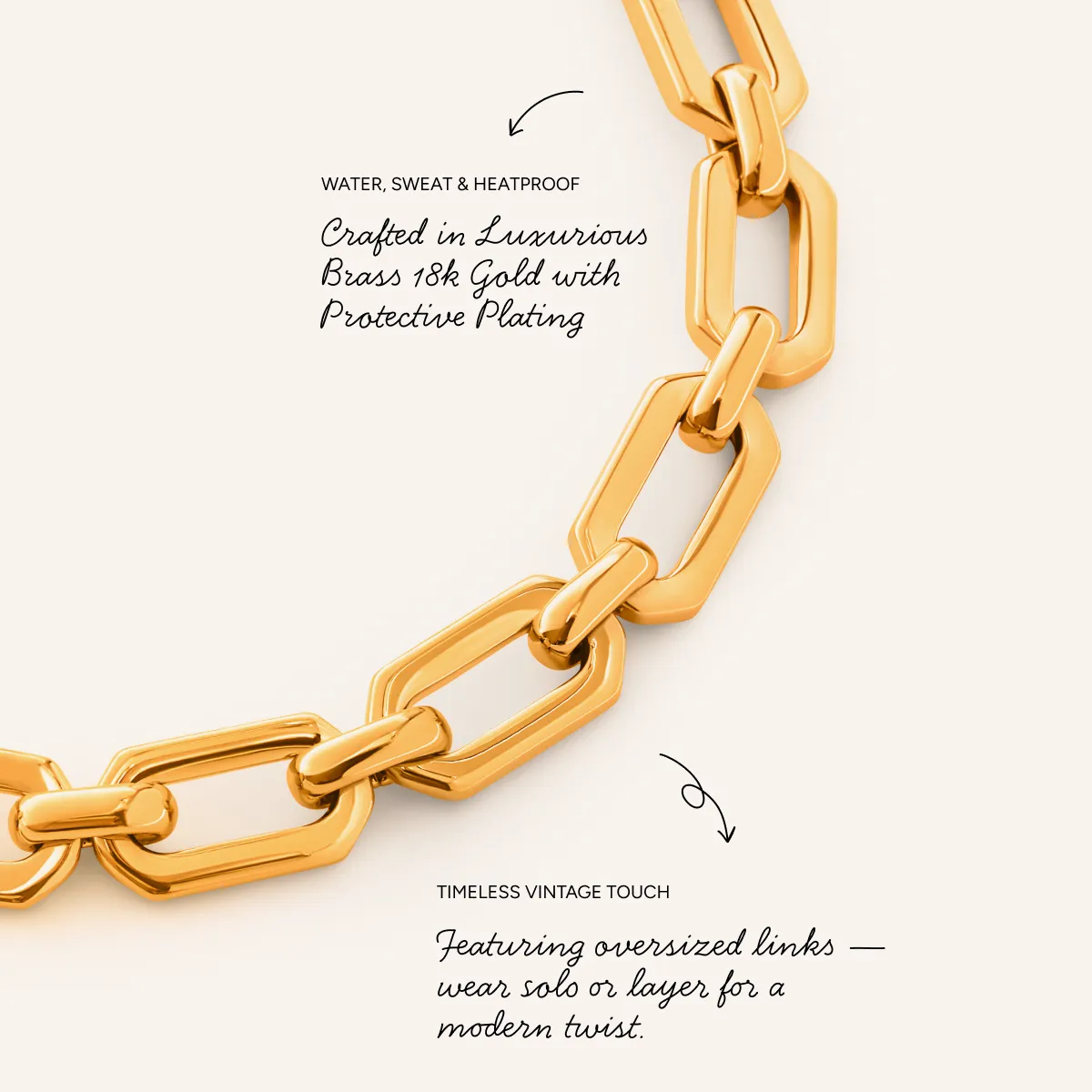 Statement Link Necklace (Gold) sold by Abbott Lyon product image thumbnail 4