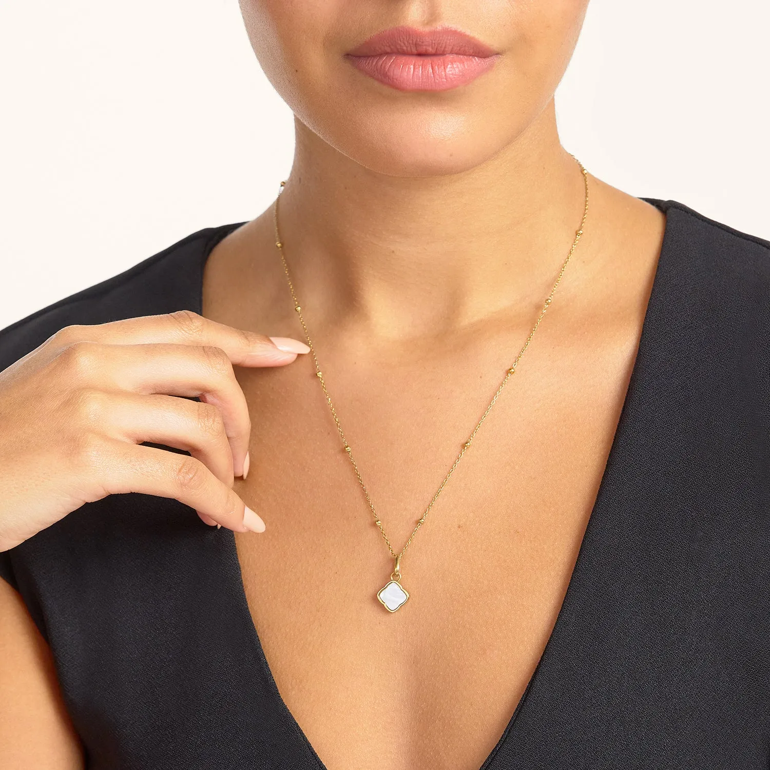Pearl Clover Necklace (Gold) sold by Abbott Lyon product image thumbnail 2