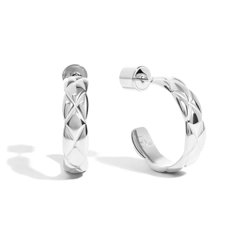 Quilted Hoop Earrings (Silver) sold by Abbott Lyon
