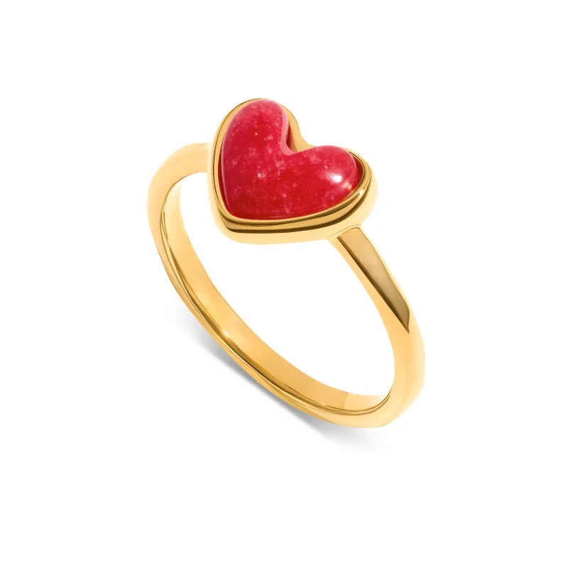 Fuchsia Quartz Heart Ring (Gold) made by Abbott Lyon