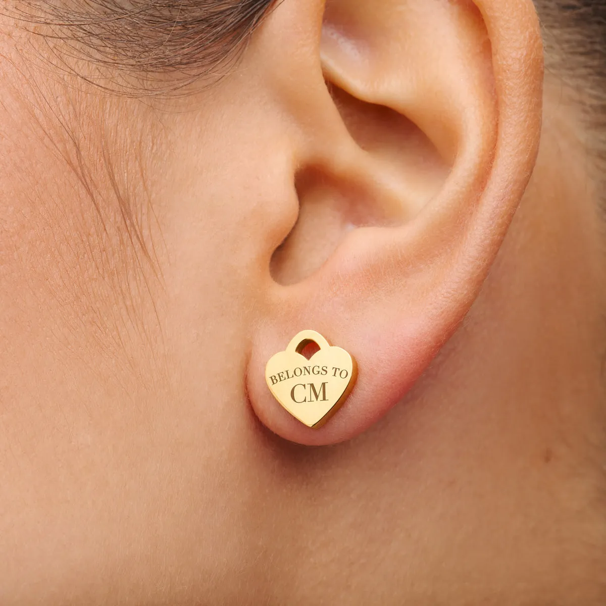 Heart Token Stud Earring (Gold) sold by Abbott Lyon product image thumbnail 2