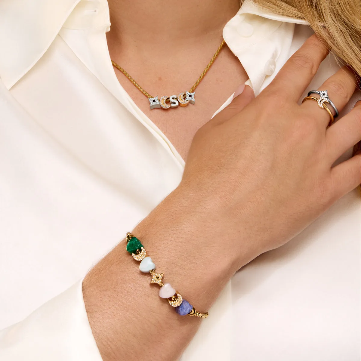 Moon and Back Moon Necklace Charm (Gold) sold by Abbott Lyon product image thumbnail 2