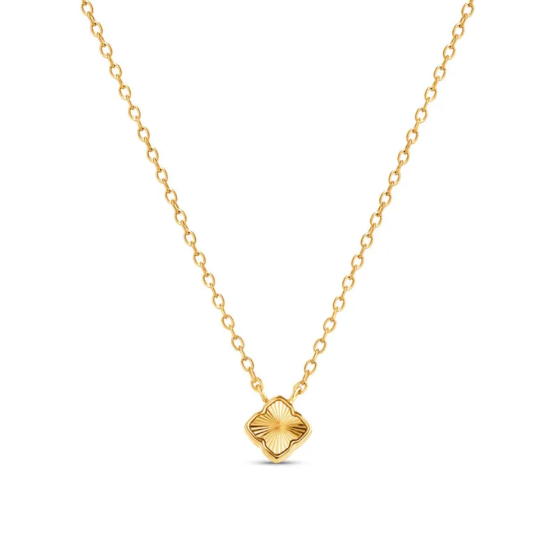 Fine Mini Fluted Clover Necklace (Gold) sold by Abbott Lyon