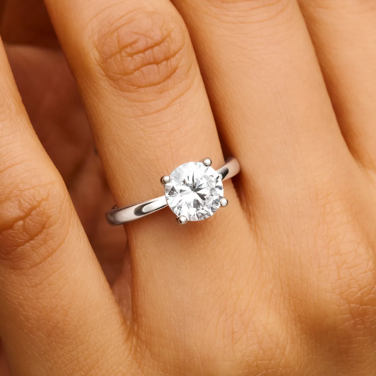 Round Cut Solitaire Ring 2ct (Silver) sold by Abbott Lyon product image thumbnail 2