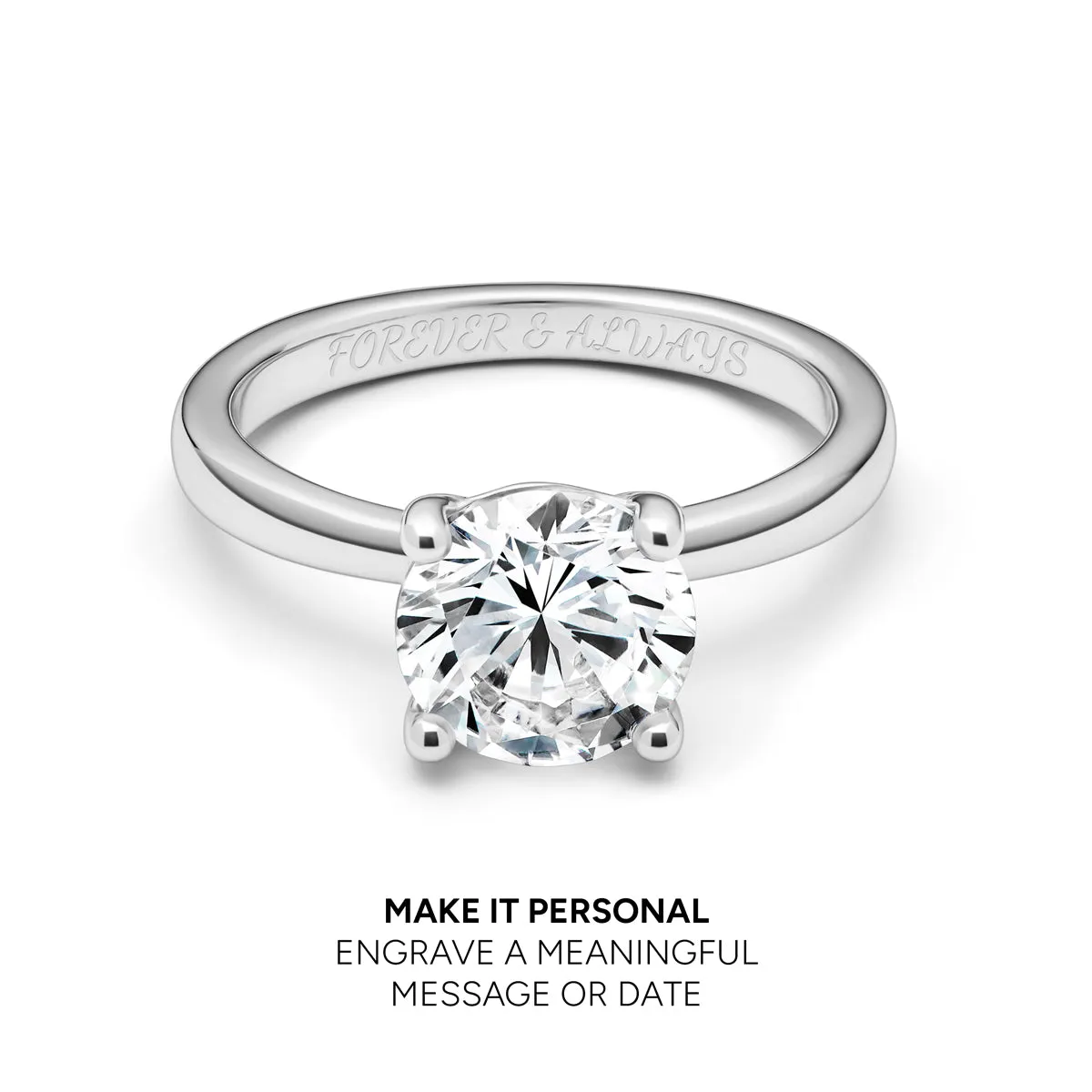 Round Cut Solitaire Ring 2ct (Silver) sold by Abbott Lyon product image thumbnail 4