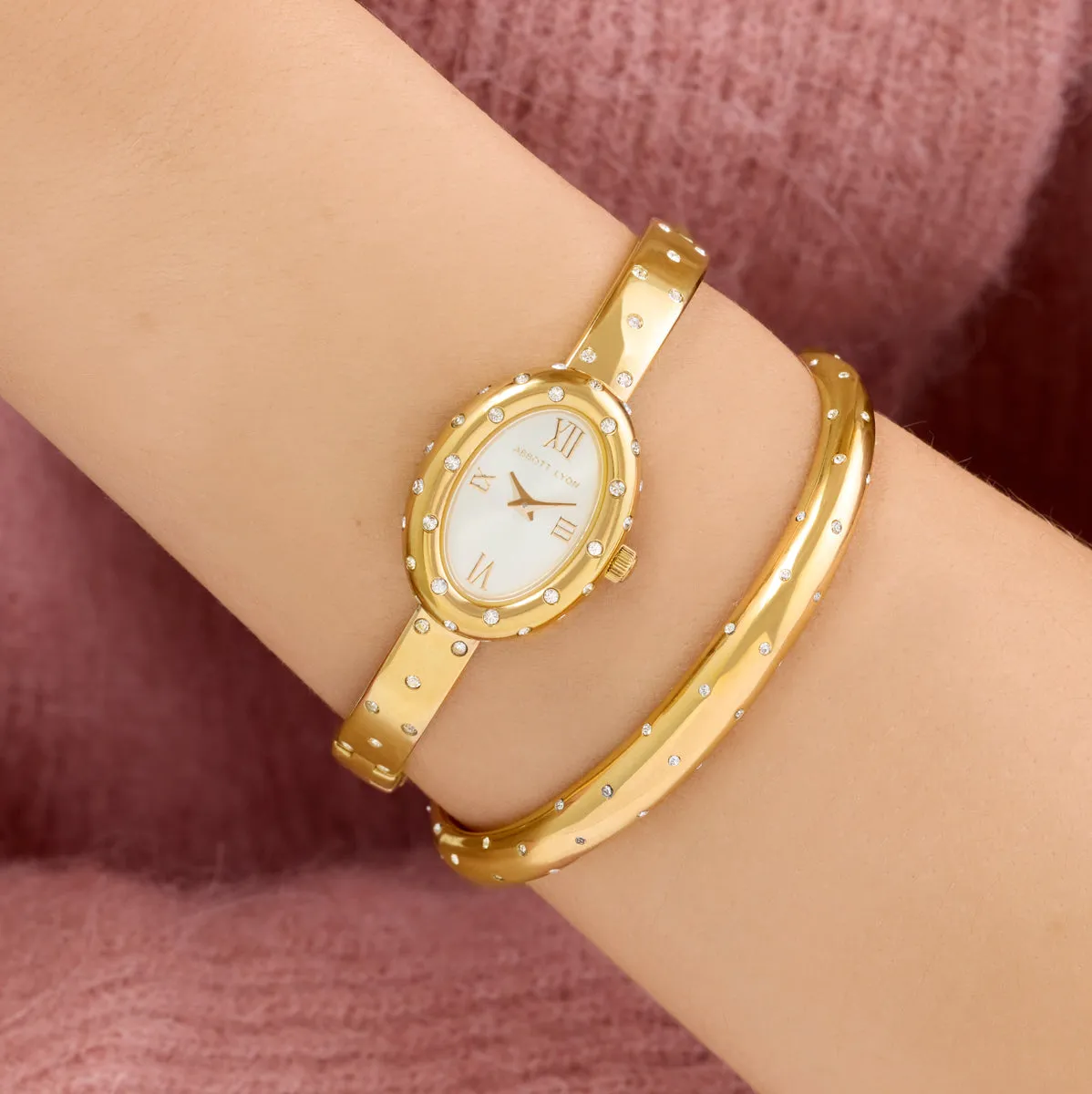 Polka Dot Crystal Watch & Bangle Set (Gold) sold by Abbott Lyon product image thumbnail 2