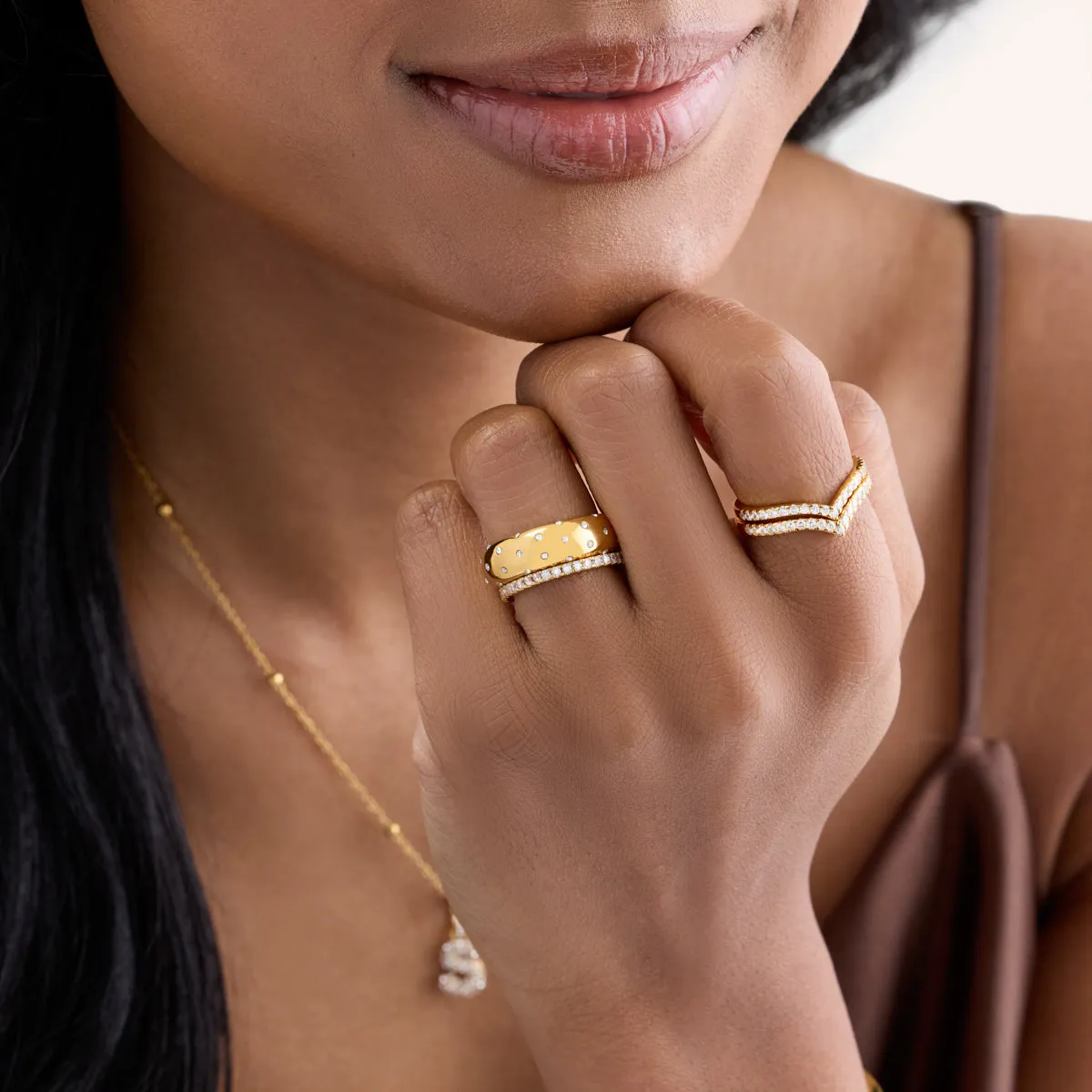 Polka Dot Crystal Ring (Gold) sold by Abbott Lyon product image thumbnail 4