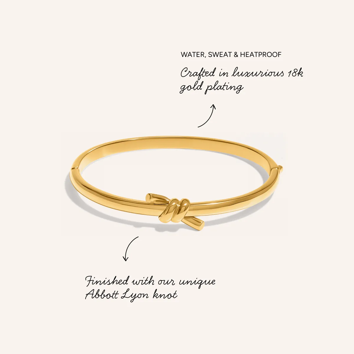 Twisted Knot Bangle (Gold) sold by Abbott Lyon product image thumbnail 3