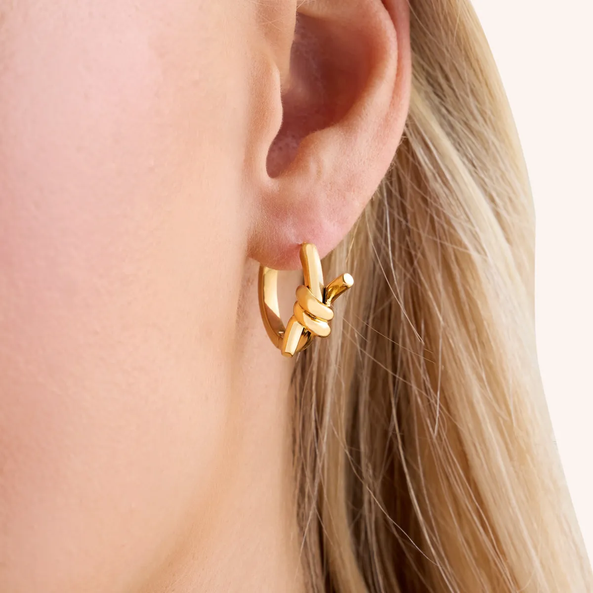 Twisted Knot Hoops (Gold) sold by Abbott Lyon product image thumbnail 2