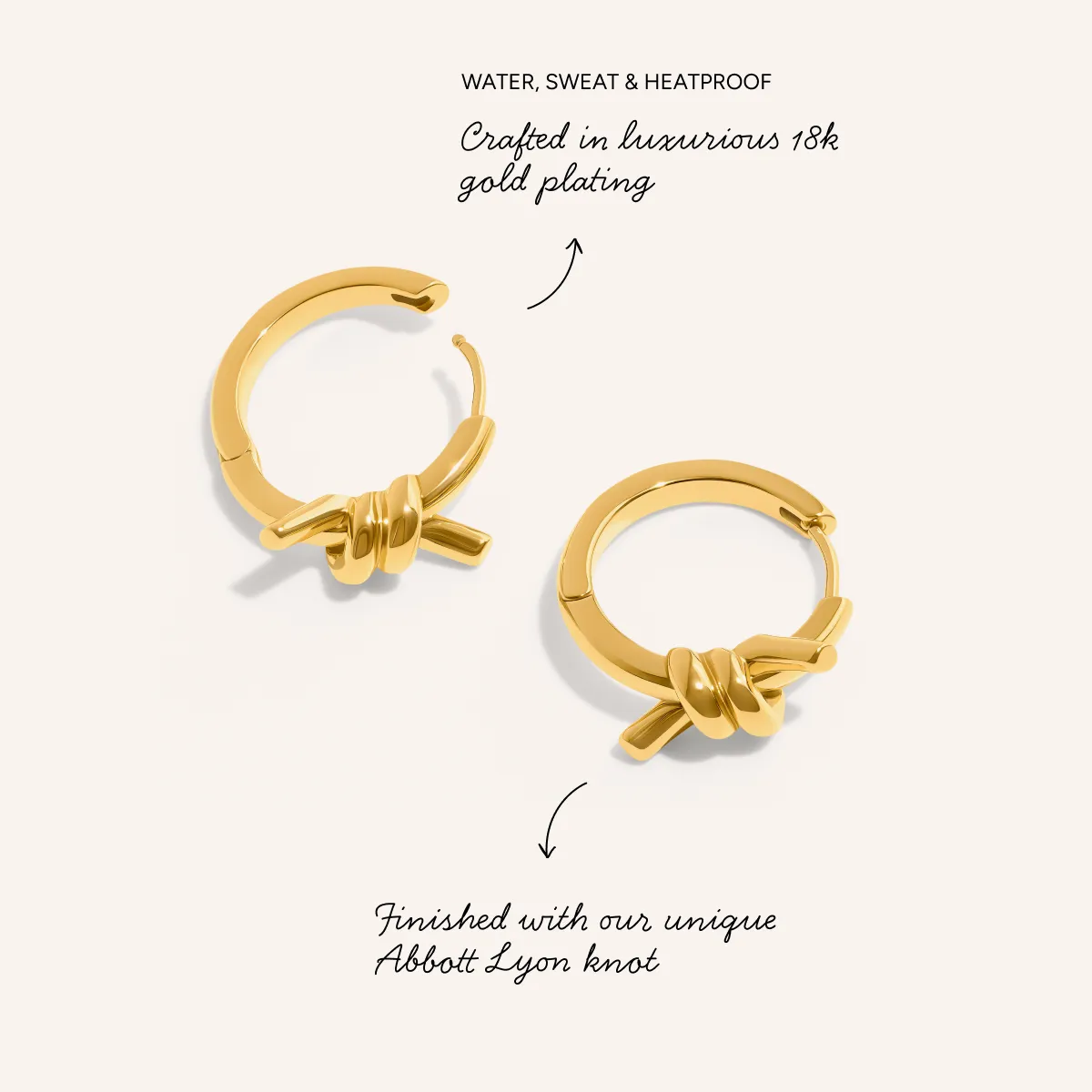 Twisted Knot Hoops (Gold) sold by Abbott Lyon product image thumbnail 3