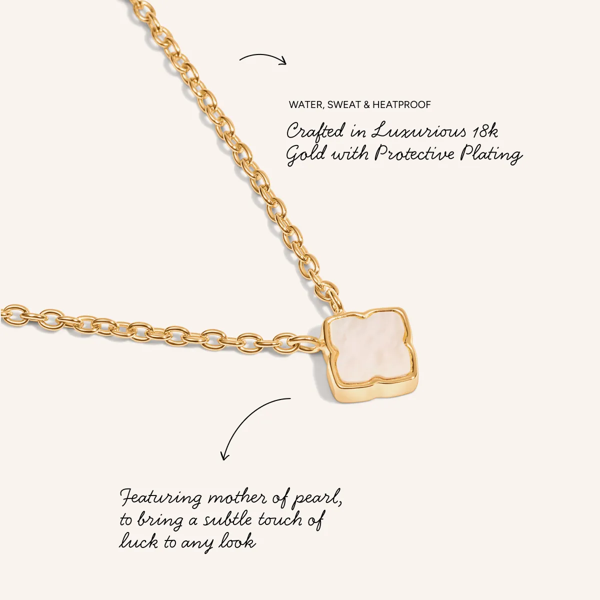 Fine Mini Pearl Clover Necklace (Gold) sold by Abbott Lyon product image thumbnail 4