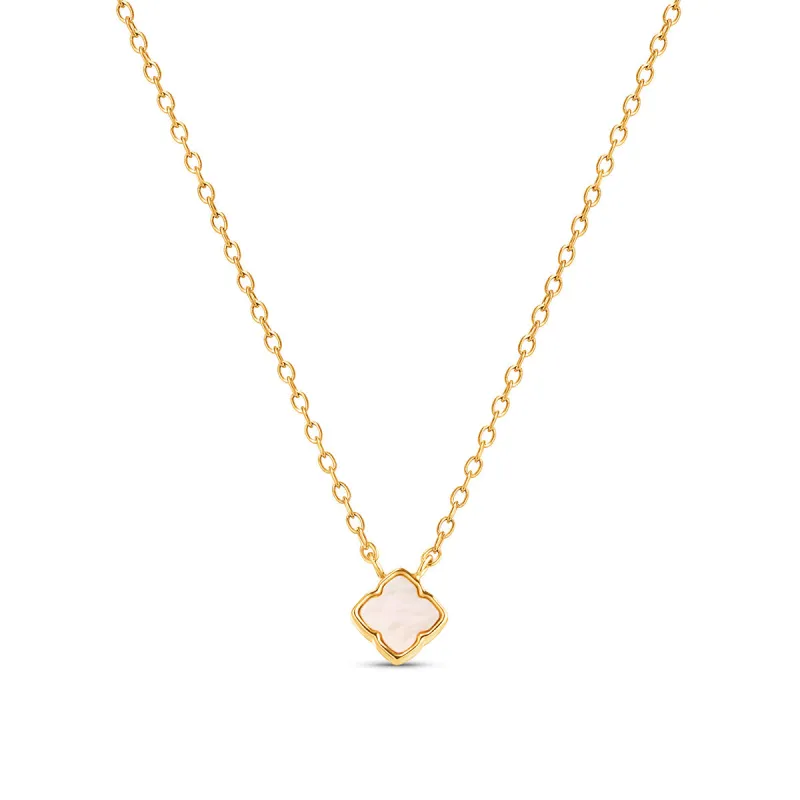 Fine Mini Pearl Clover Necklace (Gold) sold by Abbott Lyon