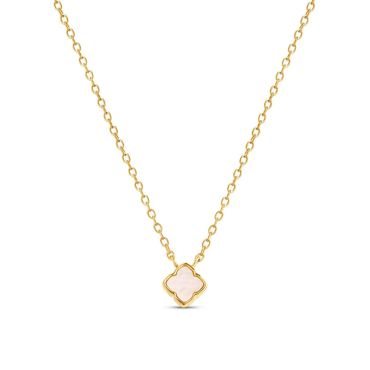 Fine Mini Pearl Clover Necklace (Gold) sold by Abbott Lyon