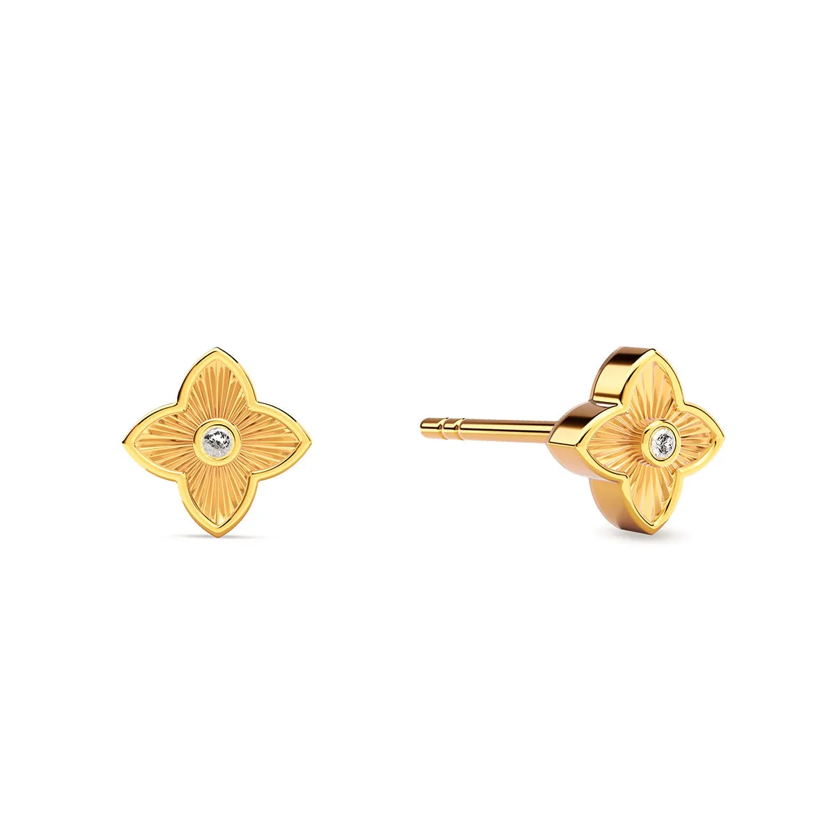 Fine Flower Stud Earrings (Gold) sold by Abbott Lyon