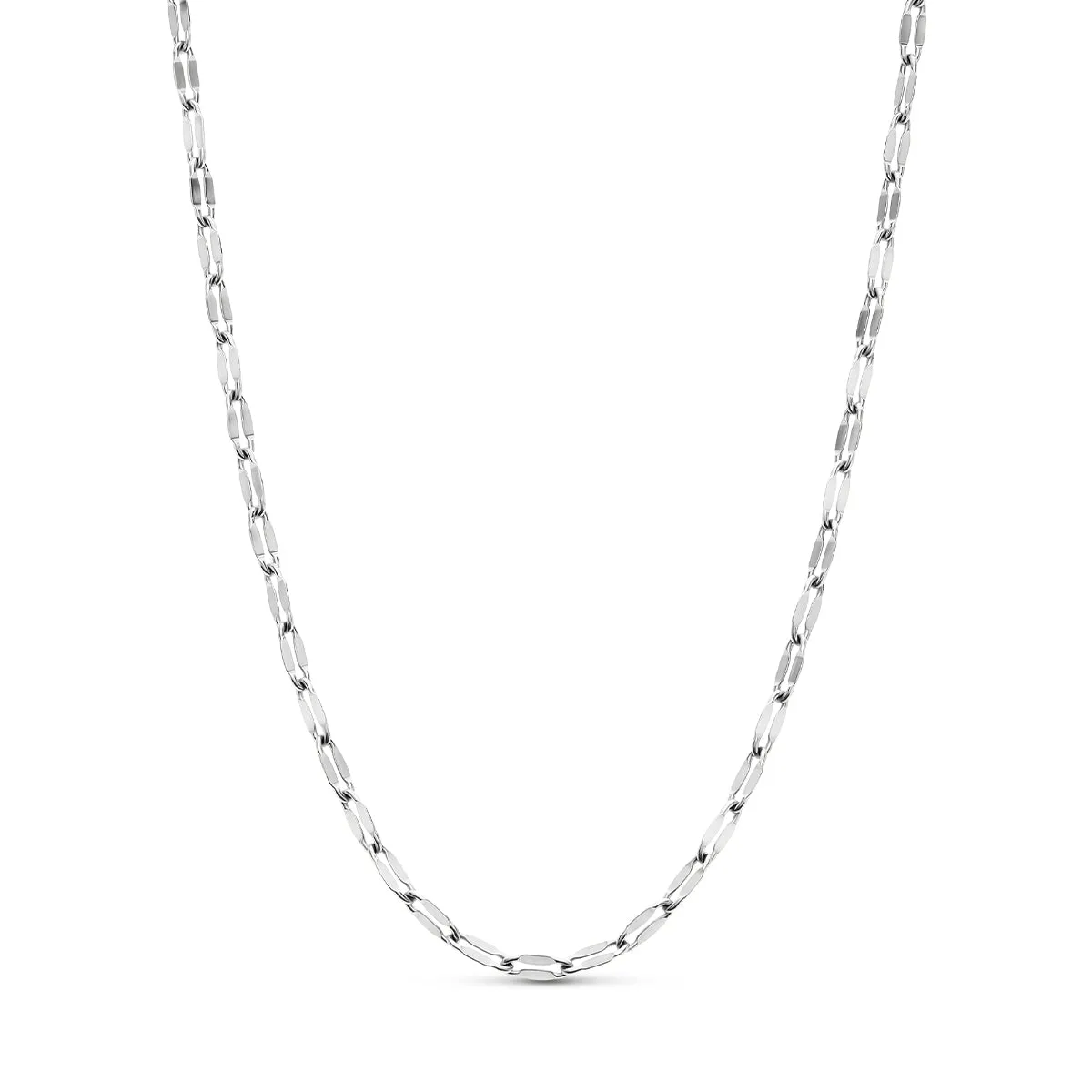 Paperclip Diamond Cut Chain Necklace (Silver) sold by Abbott Lyon